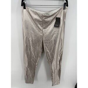 LYSSE Silver Faux Leather Pull On Pants NWT Size XL